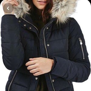Topshop | Navy Woody Puffer Winter Jacket